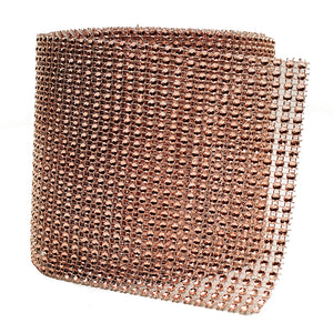 4.75" x 10 Yards Rose Gold Diamond Mesh Wrap Roll, PNT24-RGLD, UPC: 047182633770