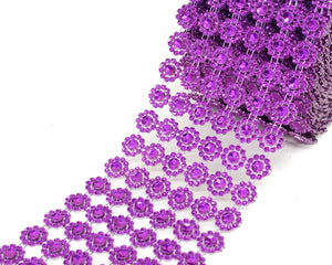 4" x 10 Yards Purple Flower Mesh Wrap Roll, PNT6-FUS, UPC: 047182633879